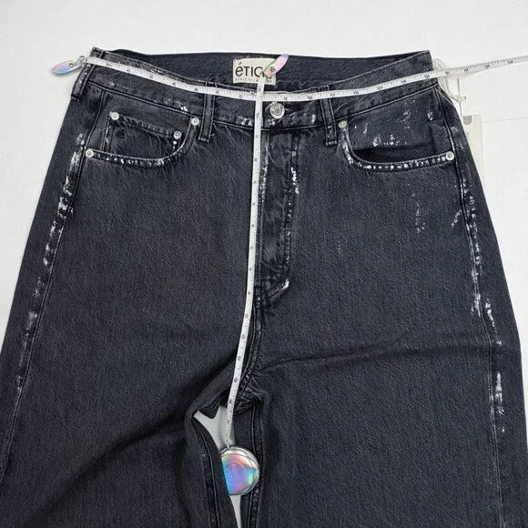 Anthropologie Etica Marley Ultra High Rise Baggy Jeans Women's Sz 30 Icicle Grey - Picture 10 of 16